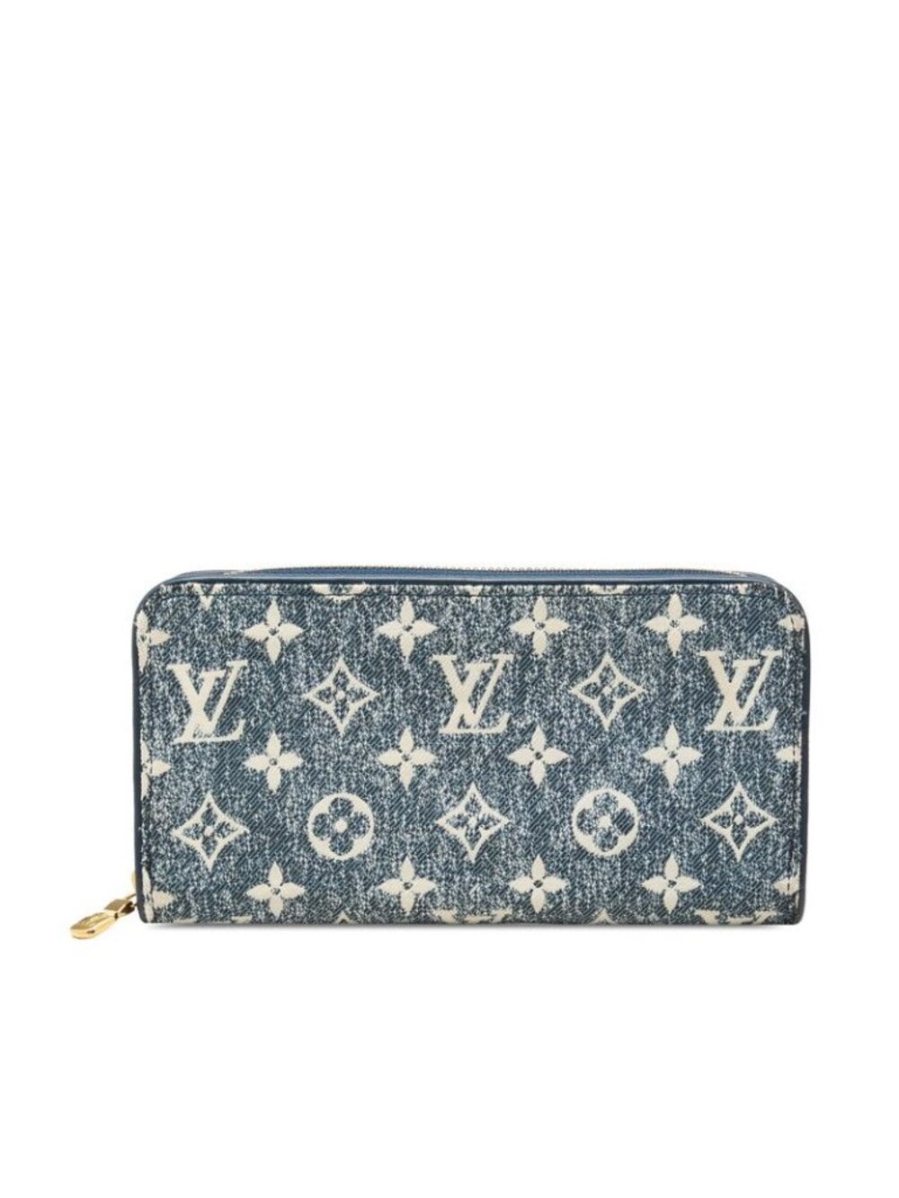 Louis Vuitton Monogram Jacquard Denim Zippy Wallet Zip Around Blue